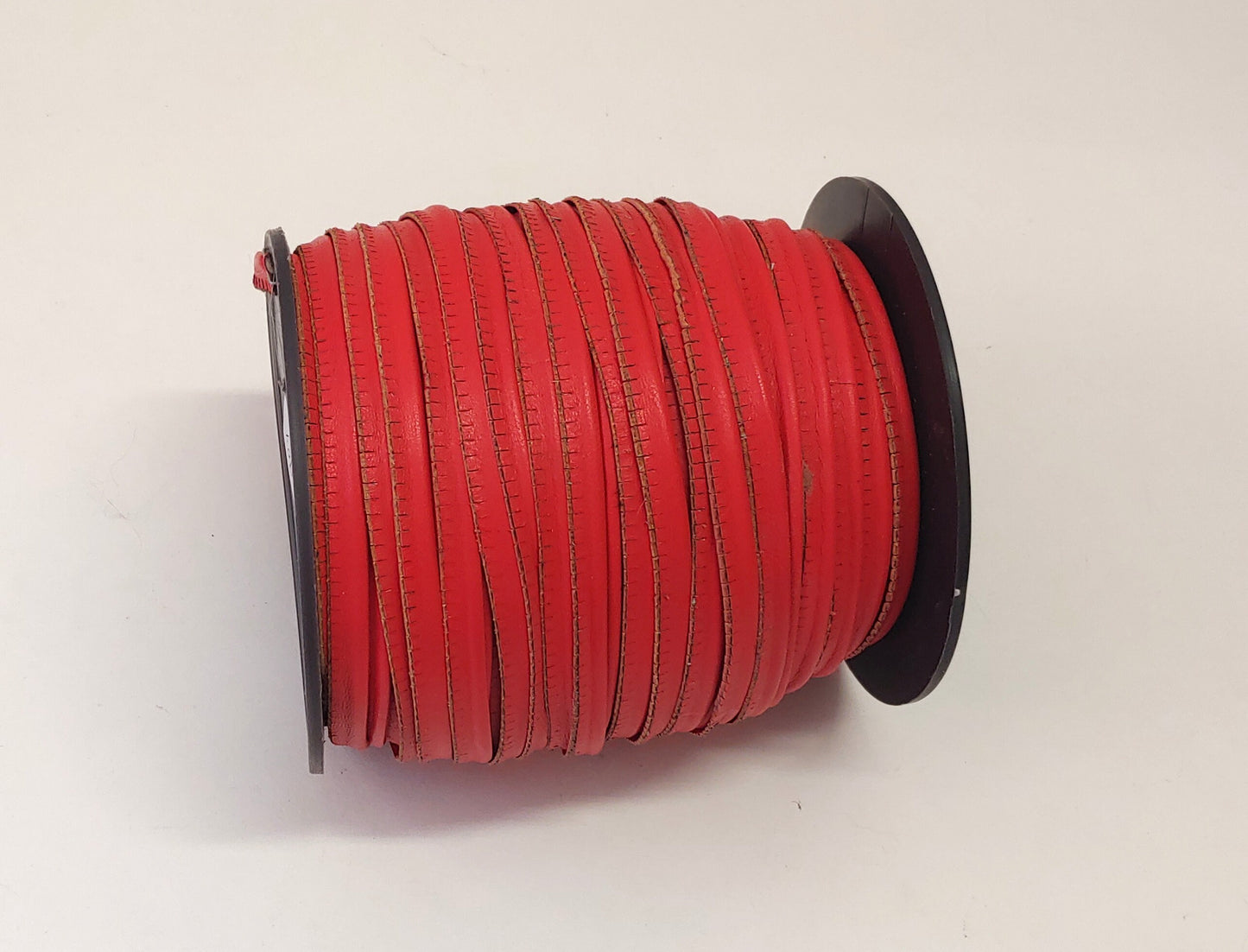 Red Corral Goat Leather Slashed Leather Cord Piping  5/16" (3 yds) 2095XKA