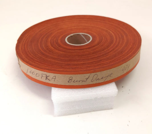 1" Flat, Kid Leather Binding in Burnt Orange (3 YDS) 1000FKA - trim, edge binding, leather tape