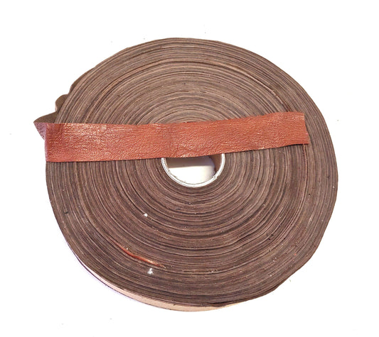 1" Flat, Lamb Leather Binding in Rust (3 YDS) 1000NLA - trim, edge binding, leather tape