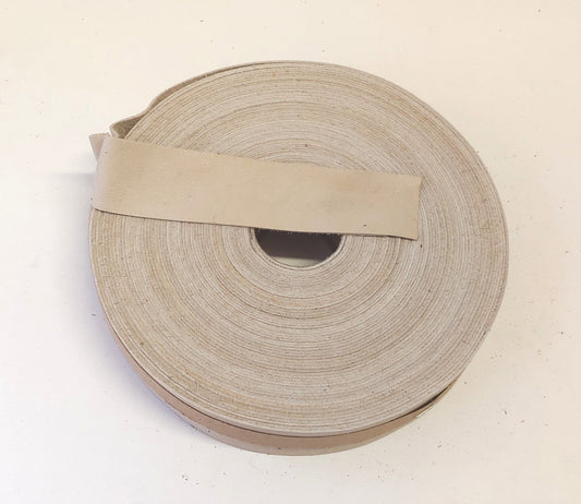 1-1/4" Flat Cowhide Leather Binding in Natural UPL (3 yds) 1250NCE trim tape; edge binding; leather tape