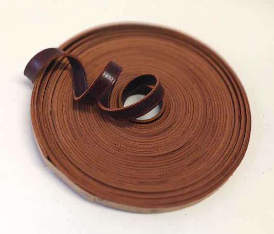 5/8" Stitched, Cowhide Leather Stripping in Reddish Brown Croc Print (3 YDS) 3536XCB leather straps, leather strips, leather jewelry