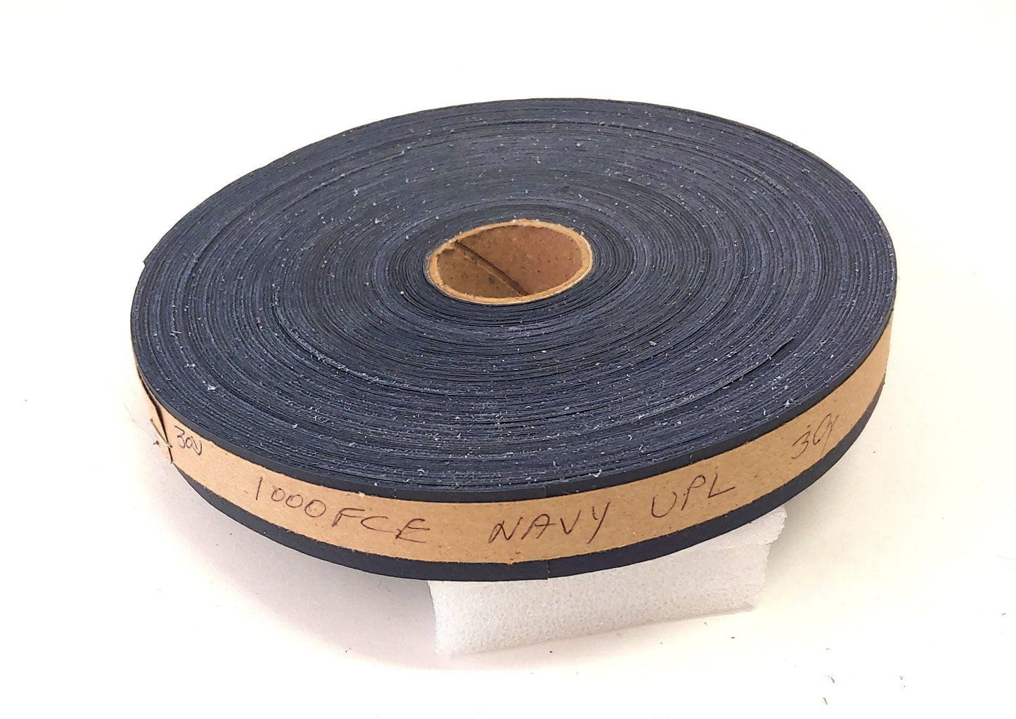 1" Flat, Cowhide Leather Binding in Navy UPL (3 YDS) 1000FCE - trim, edge binding, leather tape