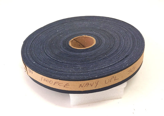 1" Flat, Cowhide Leather Binding in Navy UPL (3 YDS) 1000FCE - trim, edge binding, leather tape