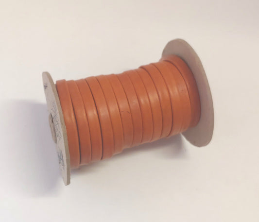 3/8" wide Cowhide Leather Strap in Tangerine (3 YDS) 3701XDB Double-folded and Reinforced