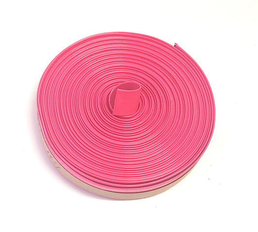 3/4"  Double Folded, Vegan Leather Strap in Shiny Pink Polyurethane (5 YDS) 0750BUPU - straps; faux leather; handbag; sewing; crafting