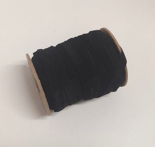Genuine Black Calf Suede Stripping 1/2" flat (5 yds) 0500NP5