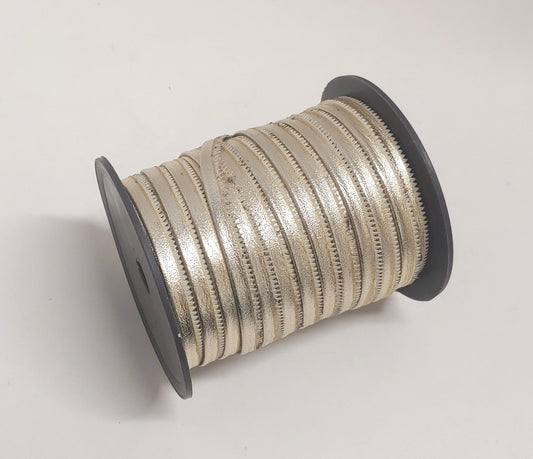 Spotted Gold Metallic Polyurethane Leatherette Cord Piping 7/16" (10 yds) 3784XUPU