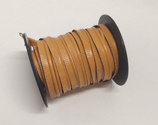 5/8" Round Cord Piping, Genuine Cowhide Leather in Yellow Iguana (2 YDS) 3118XCB - bold piping; upholstery piping; large cushions
