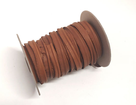 5/8" Round Cord Piping, Genuine Cowhide Leather in Mocha Deertan (2 YDS) 3118XDE - bold piping; upholstery piping; large cushions