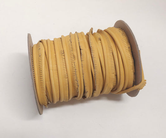 5/8" Round Cord Piping, Genuine Cowhide Leather in Mustard Deertan (2 YDS) 3118XDE - bold piping; upholstery piping; large cushions
