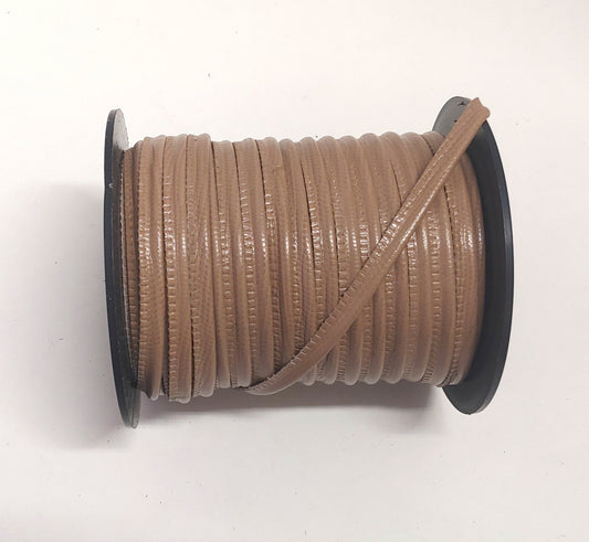 Camel Iguana Print Slashed Cowhide Leather Cord Piping  5/16" (3 yds) 2095XCB