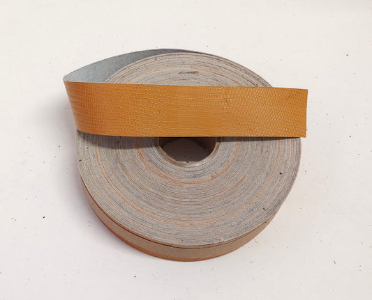 1-1/4" Flat Cowhide Leather Binding in Yellow Iguana Print (3 yds) 1250FCB trim tape; edge binding; leather tape