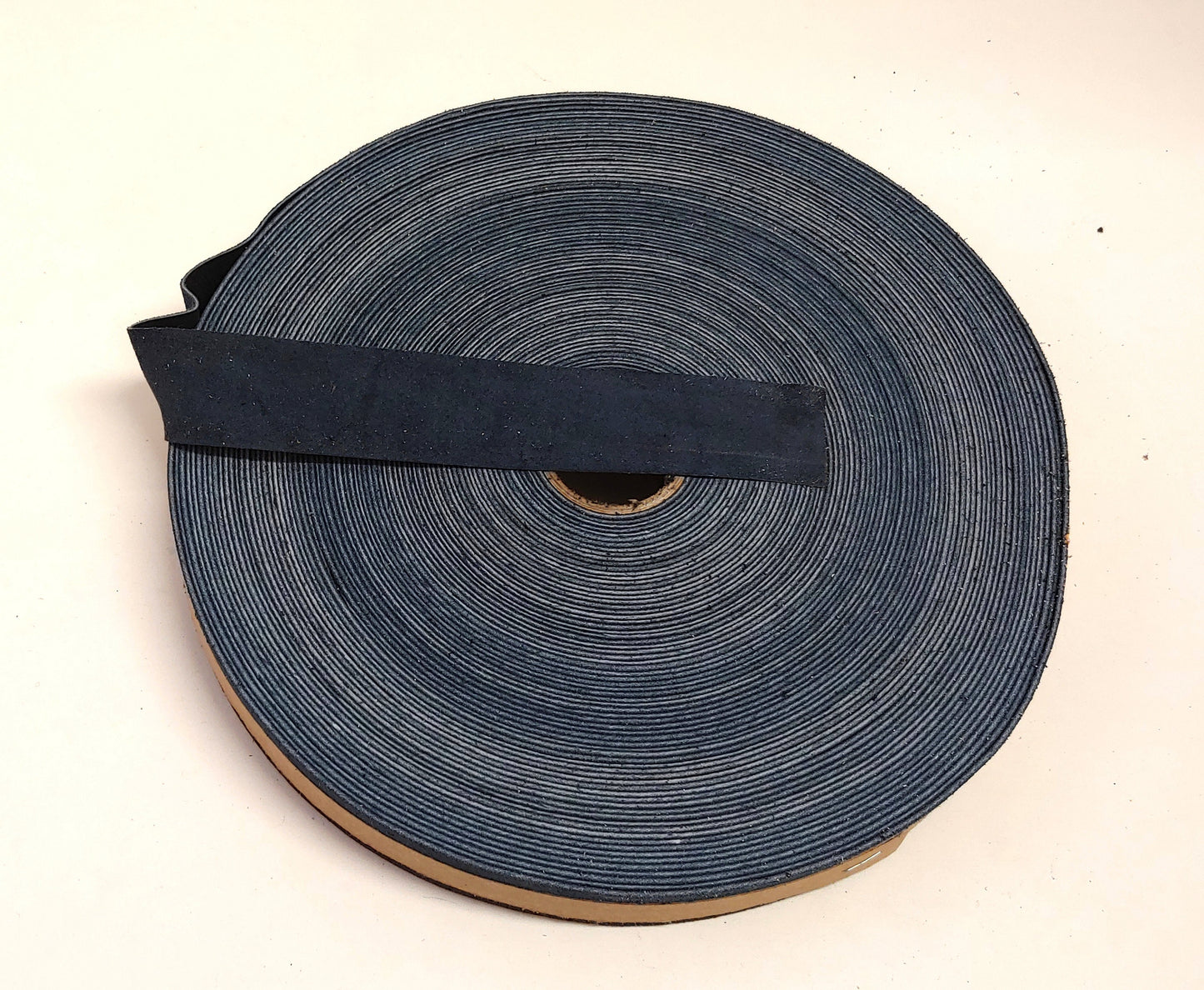 1-1/4" Flat Navy Blue Calf Genuine Cowhide Split Suede Leather (3 yds) 1250NC9 trim tape; edge binding; leather tape