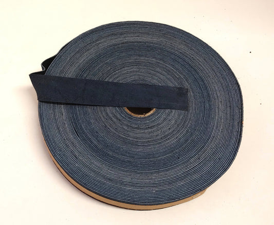1-1/4" Flat Navy Blue Calf Genuine Cowhide Split Suede Leather (3 yds) 1250NC9 trim tape; edge binding; leather tape