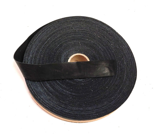 1-1/4" Flat Cowhide Leather Binding in Waxy Charcoal (3 yds) 1250NCB trim tape; edge binding; leather tape