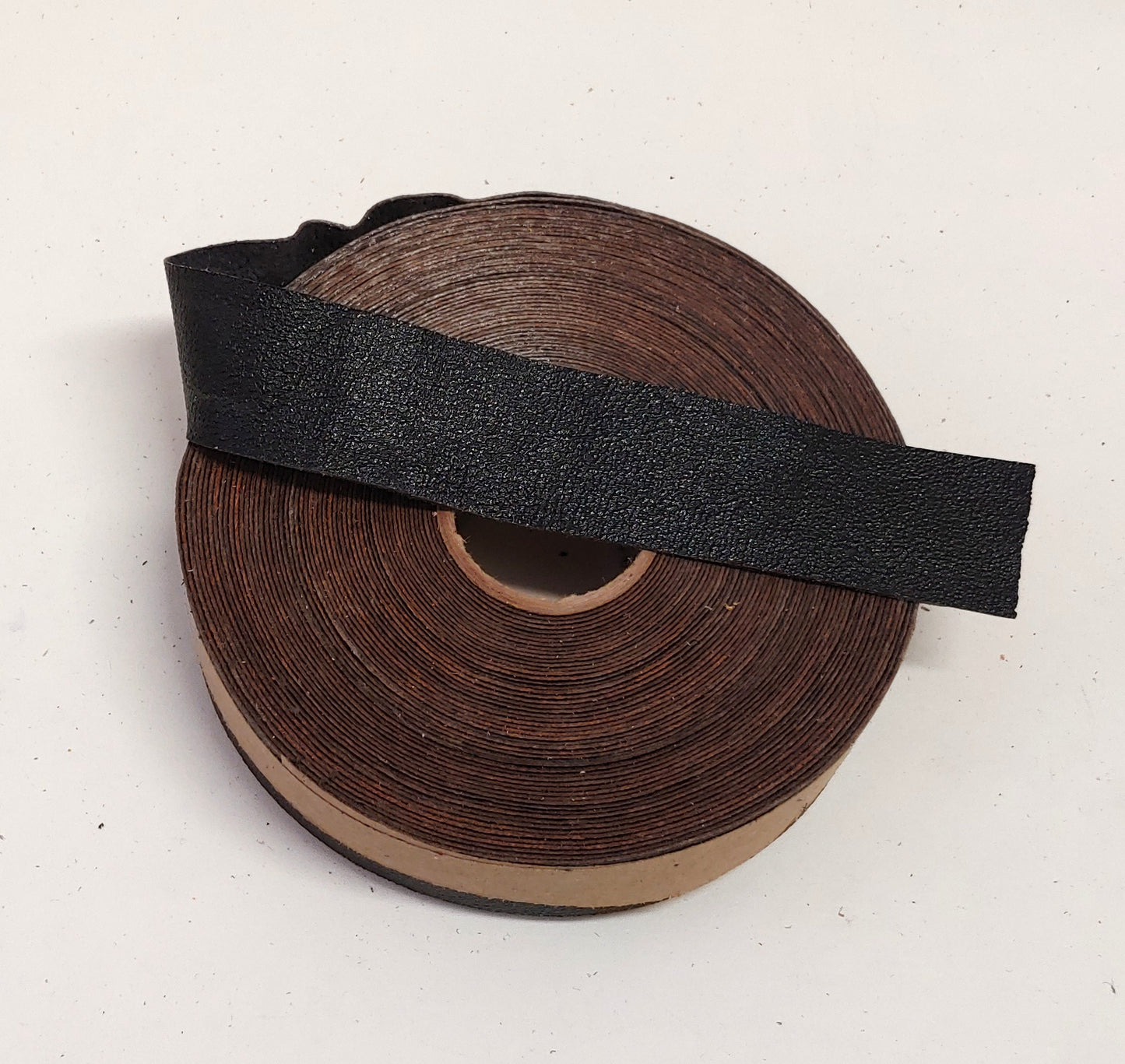 1-1/4" Flat Black Goat Leather Edge Binding 1250NKA (3 YDS) binding, leather tape