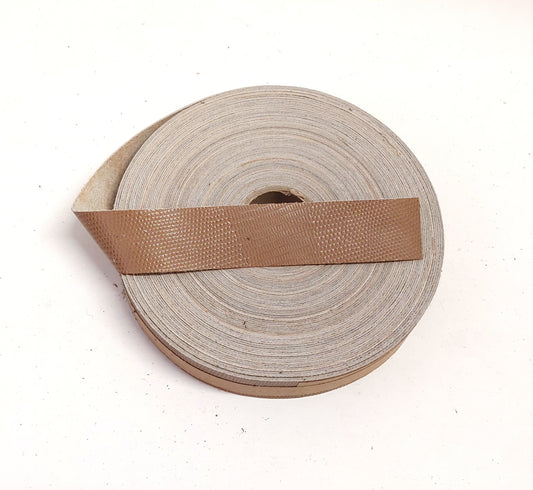 1-1/4" Flat Cowhide Leather Binding in Camel Iguana Print (3 yds) 1250FCB trim tape; edge binding; leather tape