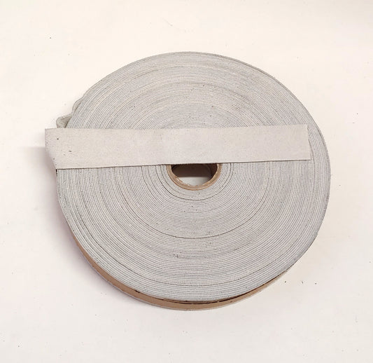 1-1/4" Flat Issy White Calf Genuine Cowhide Split Suede Leather (3 yds) 1250NC9 trim tape; edge binding; leather tape