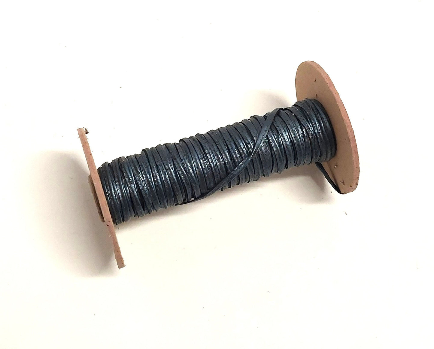 1/8" Stitched Jewelry Cord Lacing in Gunmetal Lambskin (14.5 yds) 3596XLA  NOT STRONG - discounted/damaged