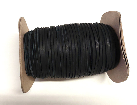 3/16" Back-to-back Cowhide Leather Lacing in Black Nativo (5 yds) 3719XCB
