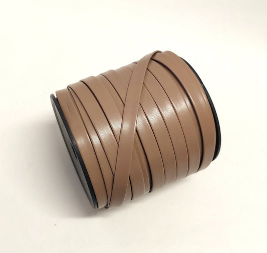 1/2" Polyurethane Leatherette Stripping in Dark Taupe (8 yds) 0500BUPU faux leather strips;