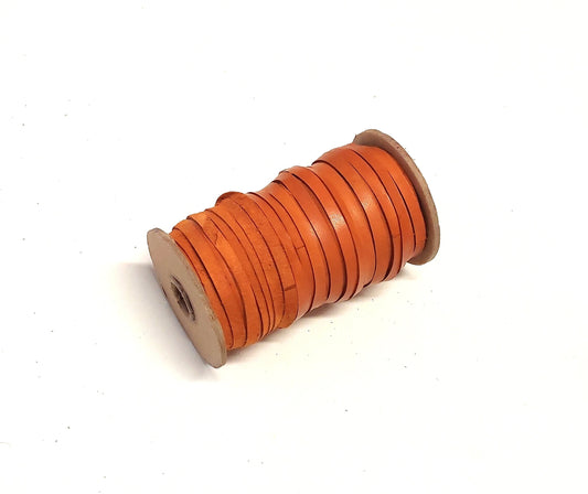 1/4" Flat, Kid Leather Lacing in Burnt Orange (10 YDS) 0250NKA leather jewelry cord; DIY; dream catchers; leather crafts