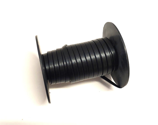 1/2" Polyurethane Faux Leather Stripping in Black 010 Koram (3 yds) 0500BUKOR