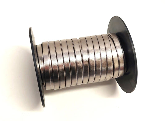 5/16" Polyurethane Leatherette Stripping in Pewter/Dark Silver (8 yds) 0312BUPU faux leather strips;