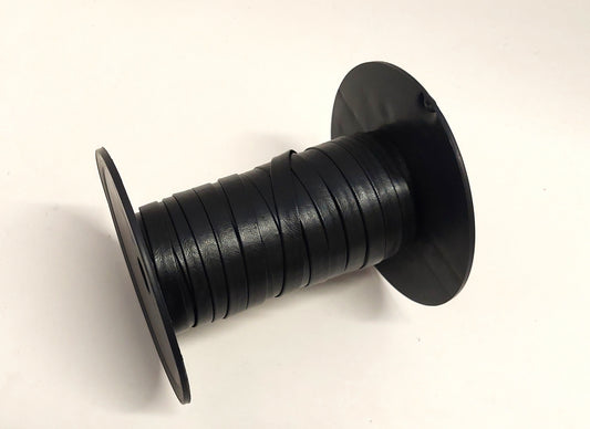 1/2" Polyurethane Leatherette Stripping in Black Naturelle (5 yds) 0500BUNAT faux leather strips; jewelry cord; trimming; VEGAN