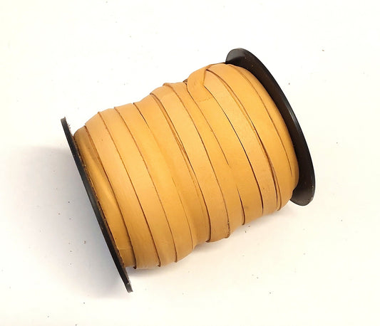 3/8" Flat Deer Leather Lacing in Golden (5 yds) 0375NHM DIY; leather crafts; dream catchers; leather string; lacing; fringe;
