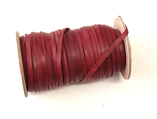 Genuine Leather Flat Lacing 3/16" (10 yds) 0187NDE in Cherry UPL leather jewelry cord; leather lacing; dream catchers; leather crafts