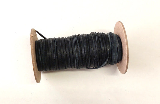 Genuine Leather Flat Lacing 3/32" (10 yds) 0093FCD in Firm Black leather jewelry cord; leather lacing; dream catchers; leather crafts