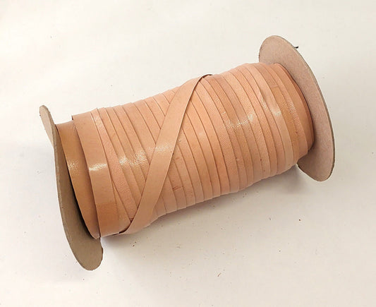 Genuine Leather Flat Lacing 3/4" (5 yds) 0750NKA in Natural Kid leather jewelry cord; leather lacing; dream catchers; leather crafts