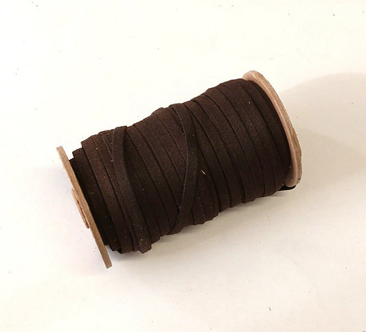 1/4" Polyurethane Faux Leather Stripping in Brown Ultrasuede (10 yds) 025BTUS