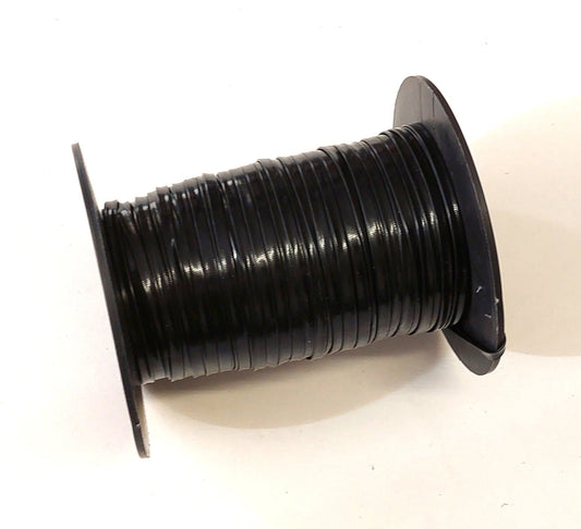 3/16" Polyurethane Faux Leather Stripping in Black Patent (10 yds) 0187BVBV