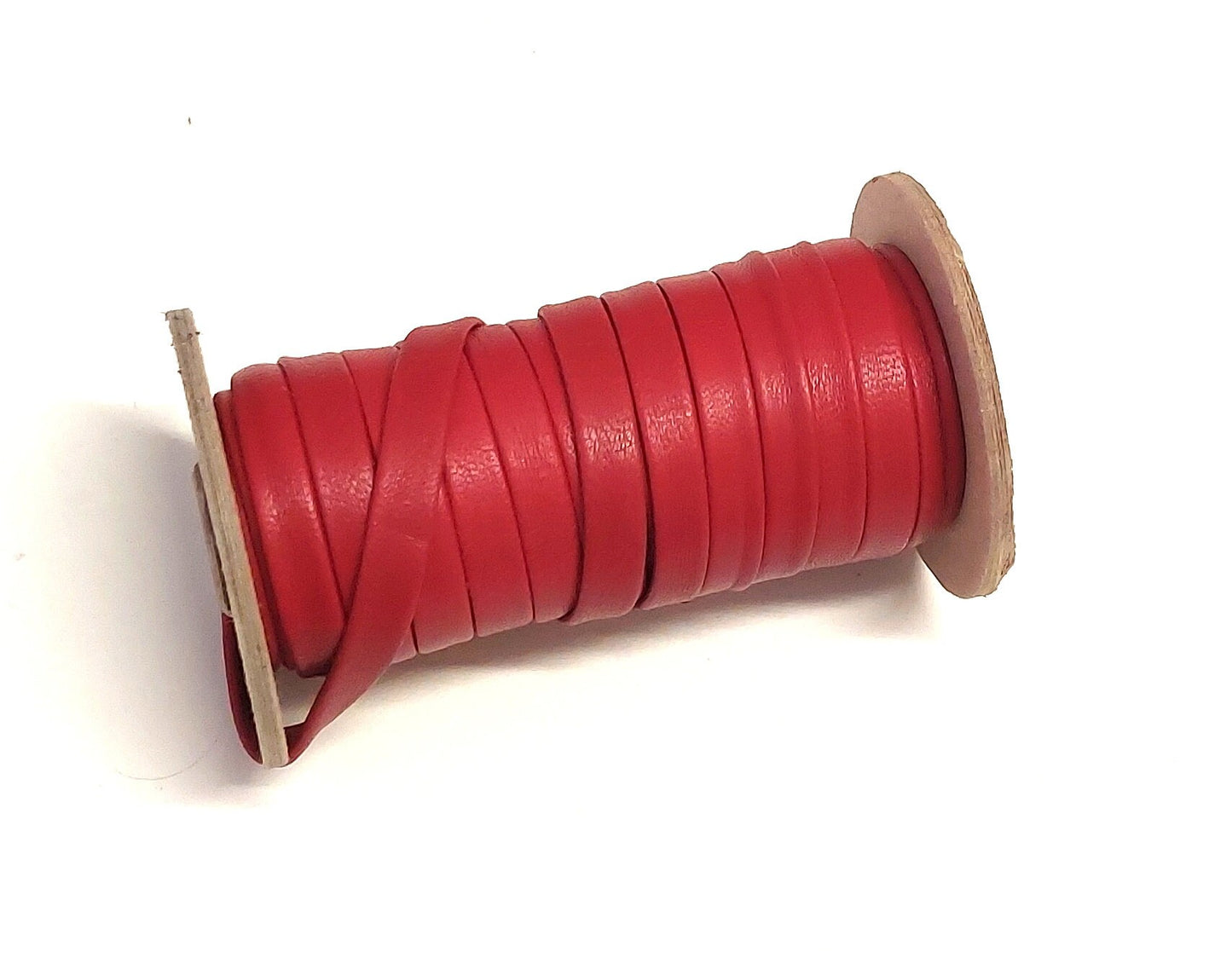 3/8" Double Folded, Lamb Leather Stripping in Red Analina  (5 yds) 0375BLB