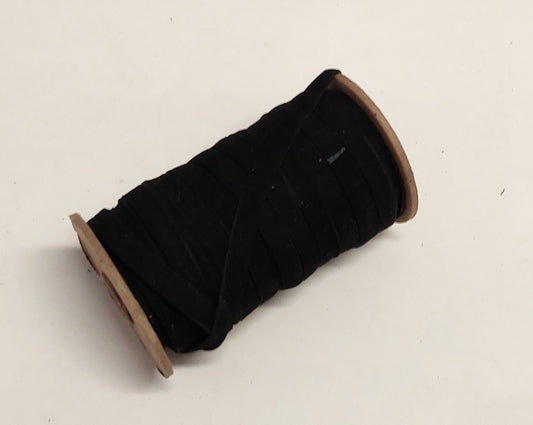 Genuine Lamb Suede 3/8" Flat Lace Binding in Black (5 yds) 0375NLA trim tape; edge binding; leather tape;