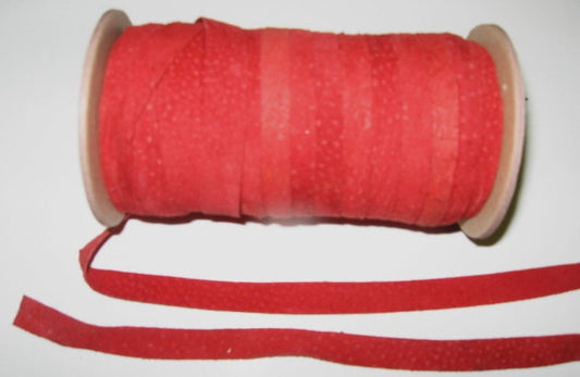 Genuine Pig Suede Flat Leather Lacing, 1/2" Red (5 yds) 0500NP4