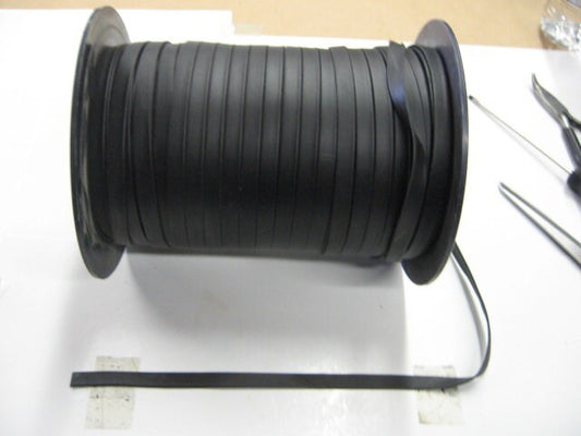 CLEARANCE!!!!   Genuine Black 1500 Nappa Cowhide Leather Lacing  5/16" Side-folded (5 yds) 0312DD8