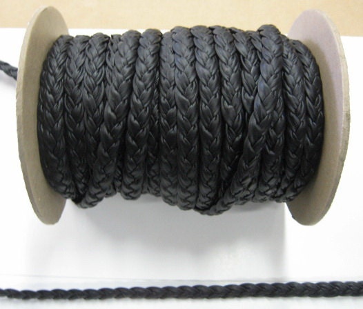 5/16" Braided Leatherette Stripping Double-Folded in Black Daytona (2 yards) 0312BU003DAY vinyl
