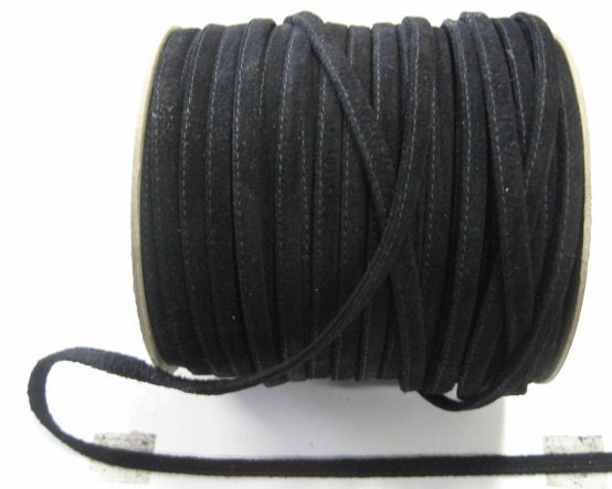 Genuine Black Pig Suede Cord 1/4" (5 yds) 2635XP4