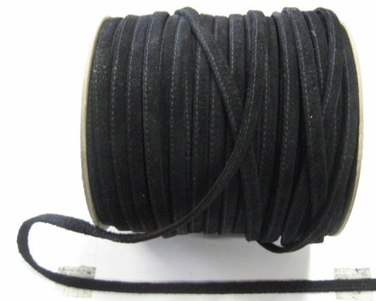 Genuine Black Pig Suede Cord 1/4" (5 yds) 2635XP4