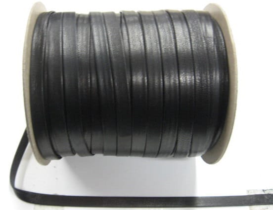 3/8" Double Folded, Lamb Leather Stripping in Black (5 yds) 0375BLB