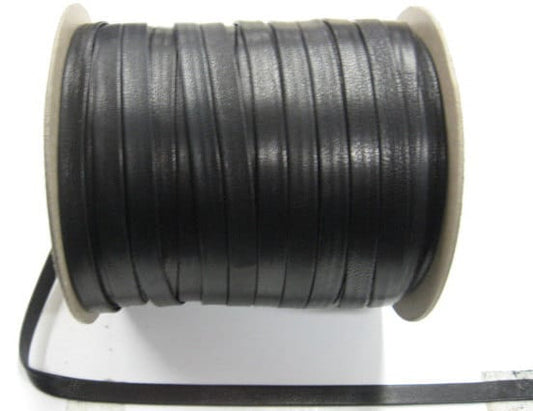 3/8" Double Folded, Lamb Leather Stripping in Black (5 yds) 0375BLB