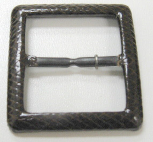 Covered Buckle Brown Leather 1 1/2" U775
