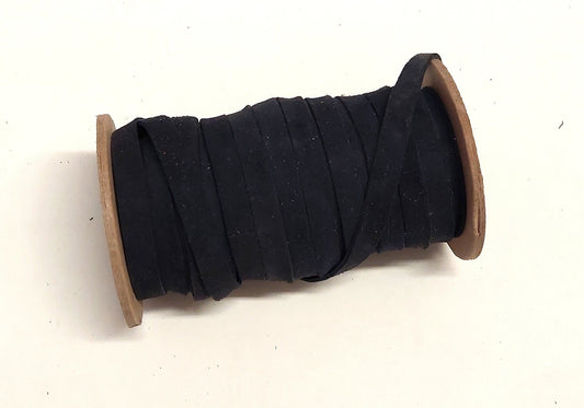 Genuine Goat Suede 3/8" Flat Lace Binding in Navy (5 yds) 0375NKA trim tape; edge binding; leather tape;