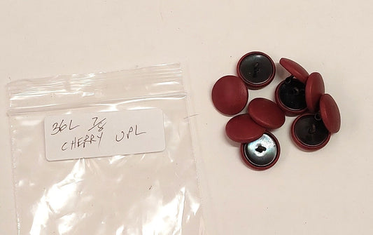 36 Line 7/8" Cowhide Leather Covered, Upholstery Loop Back Buttons in Cherry UPL (Set of 10 buttons)
