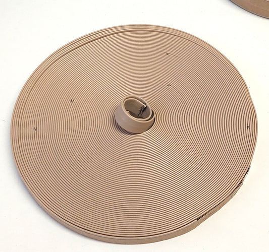3/4"  Double Folded, Vegan Faux Leather Strap in Light Taupe (3 YDS) 0750BUKOR - straps; faux suede; handbag; sewing; crafting