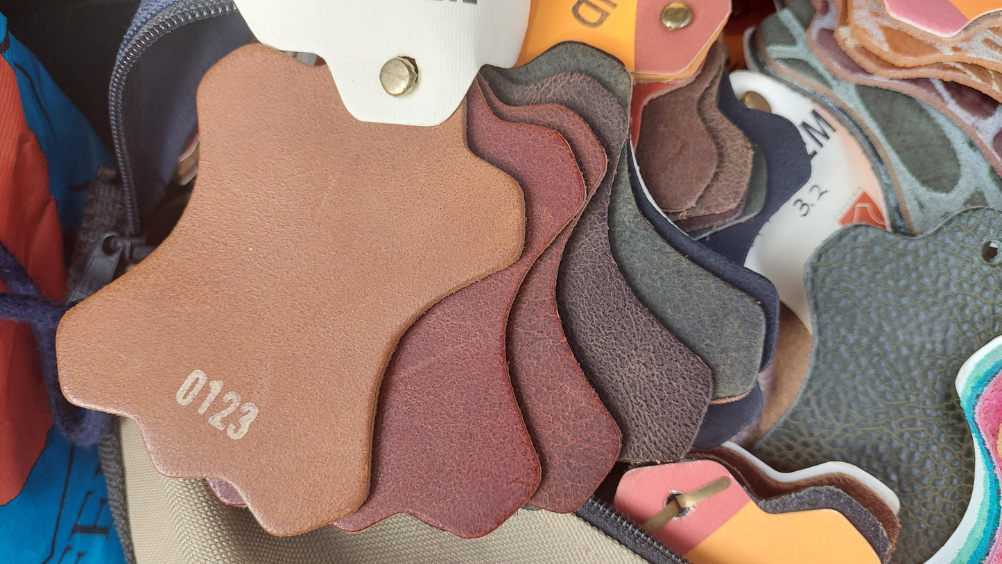 Leather Swatch Booklets - RANDOM SELECTION - variety of textures/shapes/finishes/types
