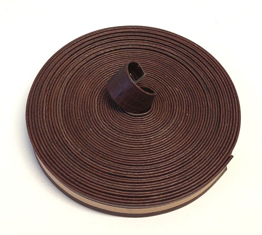 1.5"  wide Double Folded, Reinforced, Cowhide Strap in Brown Croc Print - (1 YD) 1500RDE